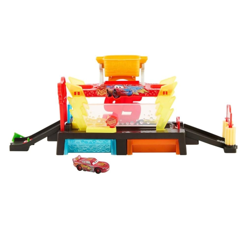 Set de joaca cu masinuta, Disney Cars, Color Changers Race Ready Car Wash, JBM70