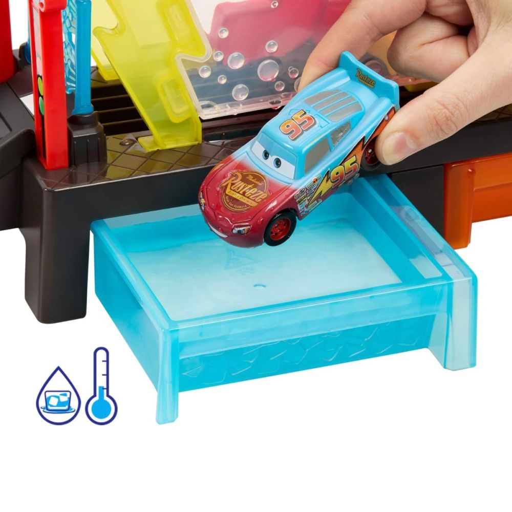 Set de joaca cu masinuta, Disney Cars, Color Changers Race Ready Car Wash, JBM70