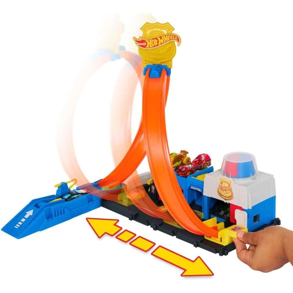 Set de joaca cu masinuta, Hot Wheels City, Super Police Station, JBM71