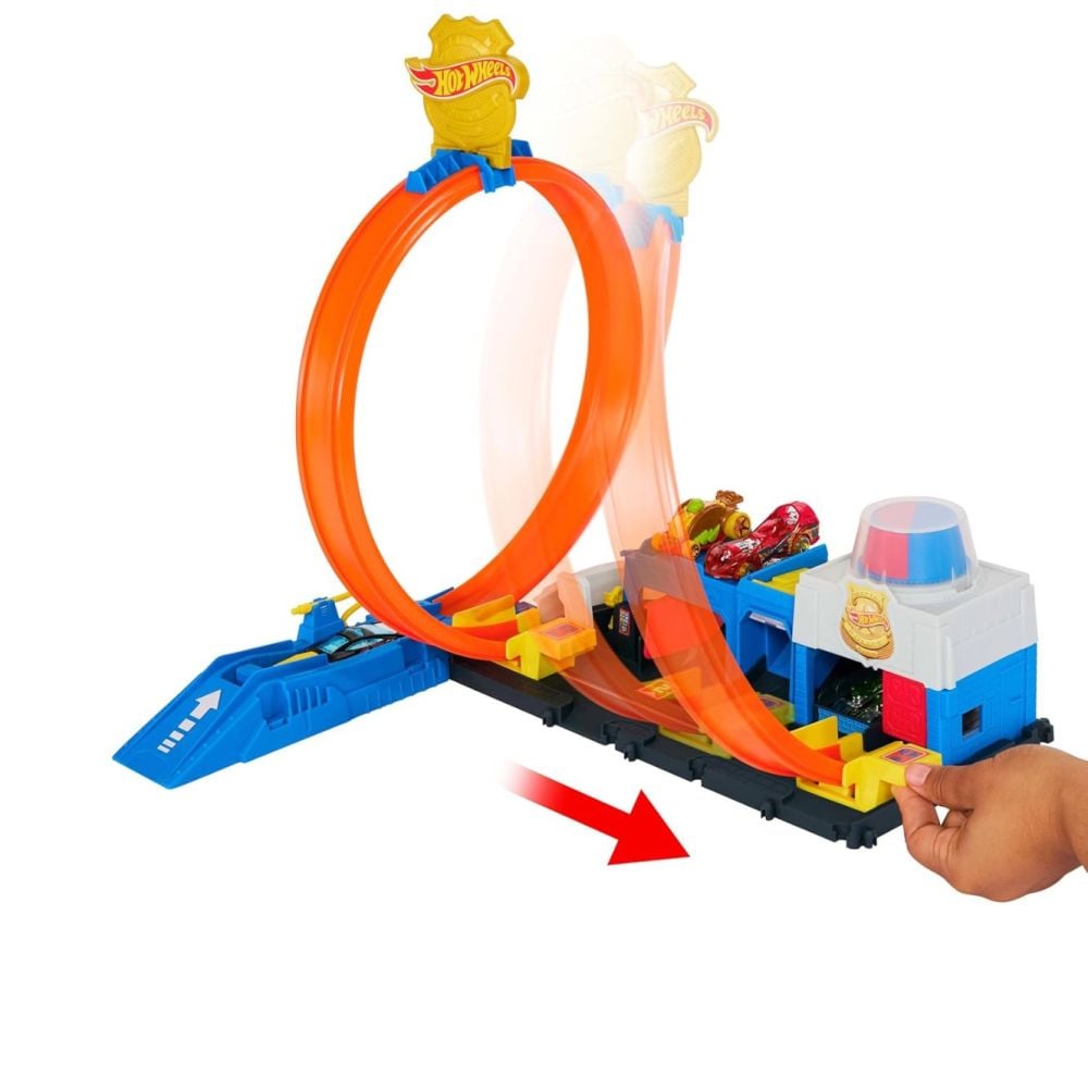 Set de joaca cu masinuta, Hot Wheels City, Super Police Station, JBM71