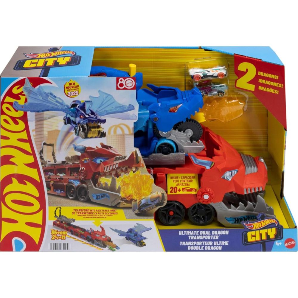 Transportator cu doua masini, Hot Wheels, Dual Dragon Ultimate