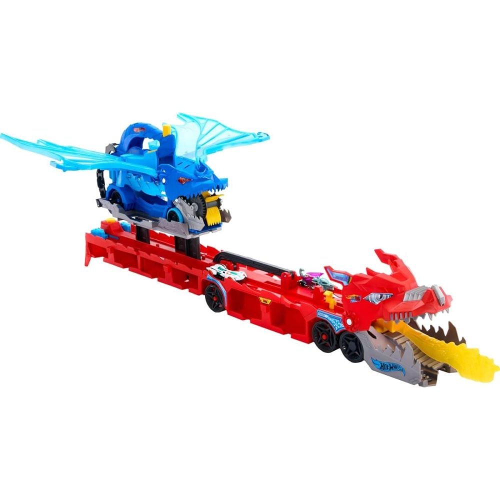 Transportator cu doua masini, Hot Wheels, Dual Dragon Ultimate