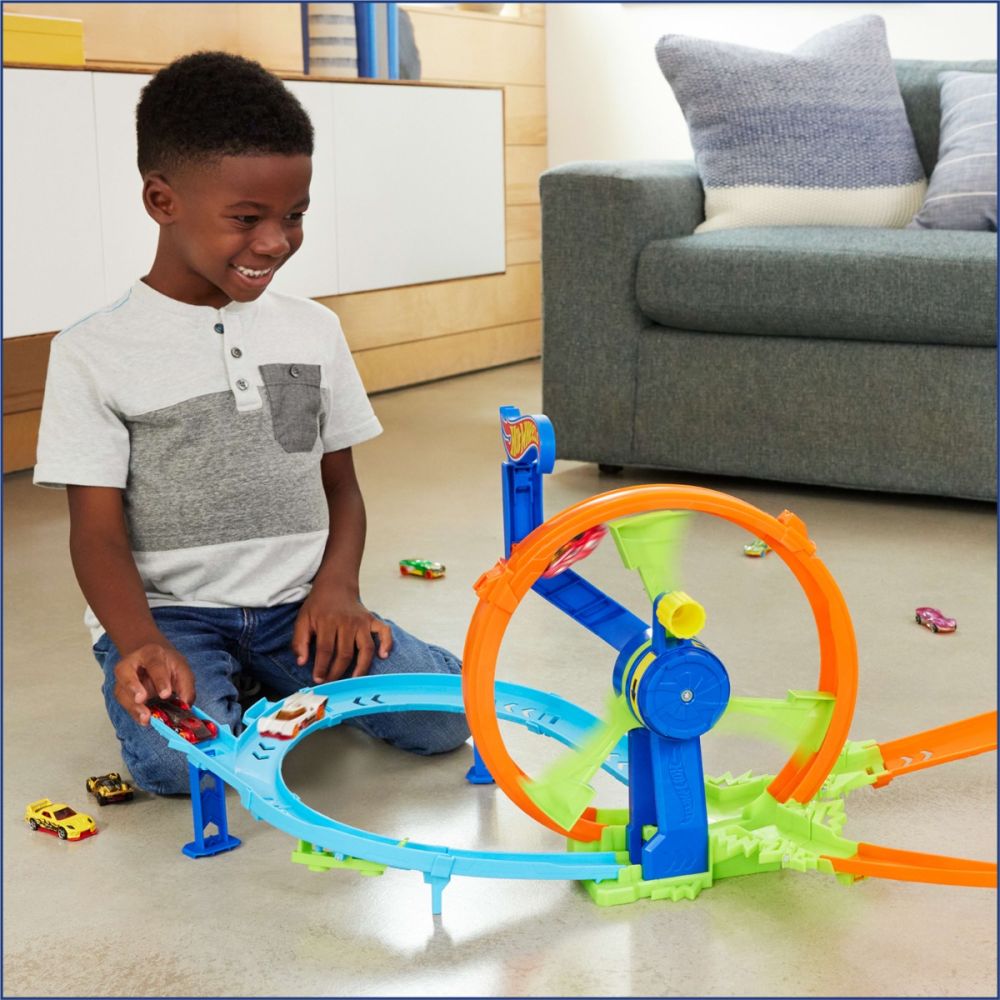 Set de joaca Hot Wheels, Rapid Launch and Loop, Stunt Tracks