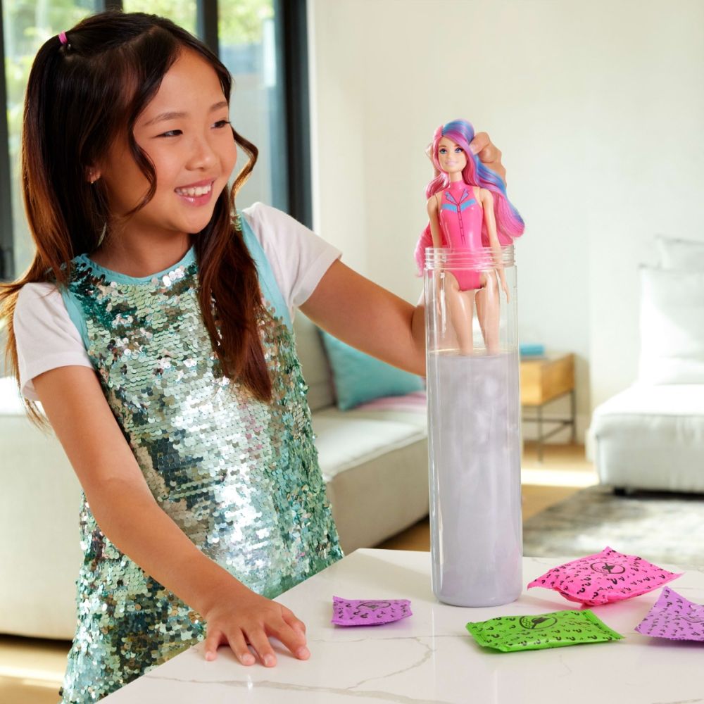 Papusa surpriza Barbie, Color Reveal, Disco Star, 6 surprize, JCP01