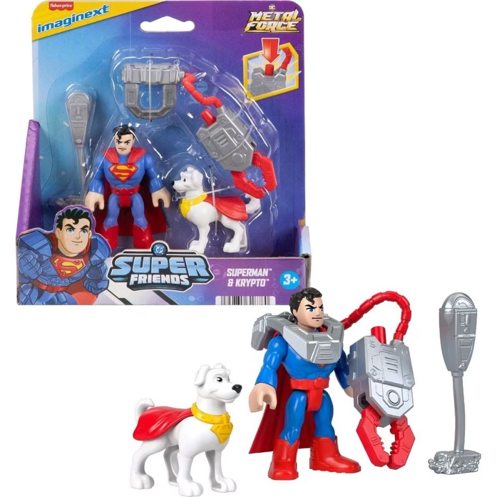 Set de joaca cu figurina, Imaginext, Metal Force, Superman, JGN60