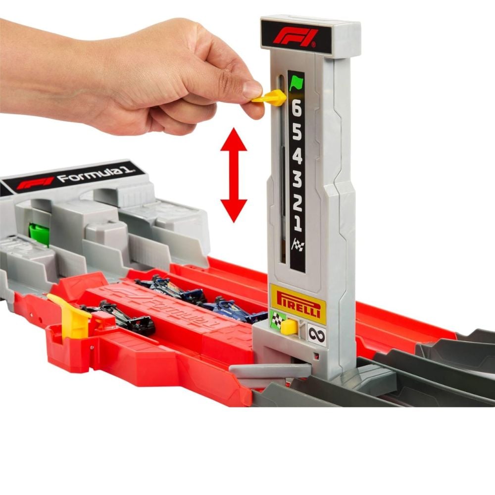 Set de joaca cu masinute si circuit, Hot Wheels, F1 Grand Prix