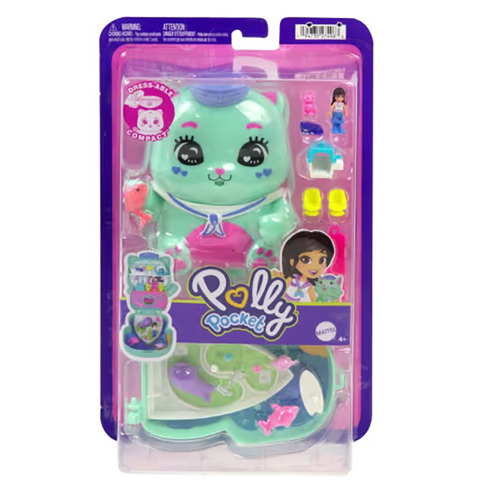 Set de joaca cu papusa si accesorii in gentuta, Polly Pocket, Sailor Kitten, JCR37