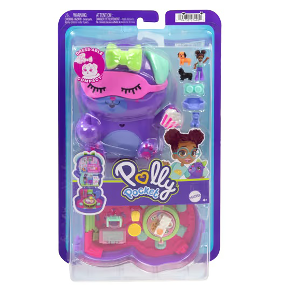 Set de joaca cu papusa si accesorii in gentuta, Polly Pocket, Festive Puppy, JCR38