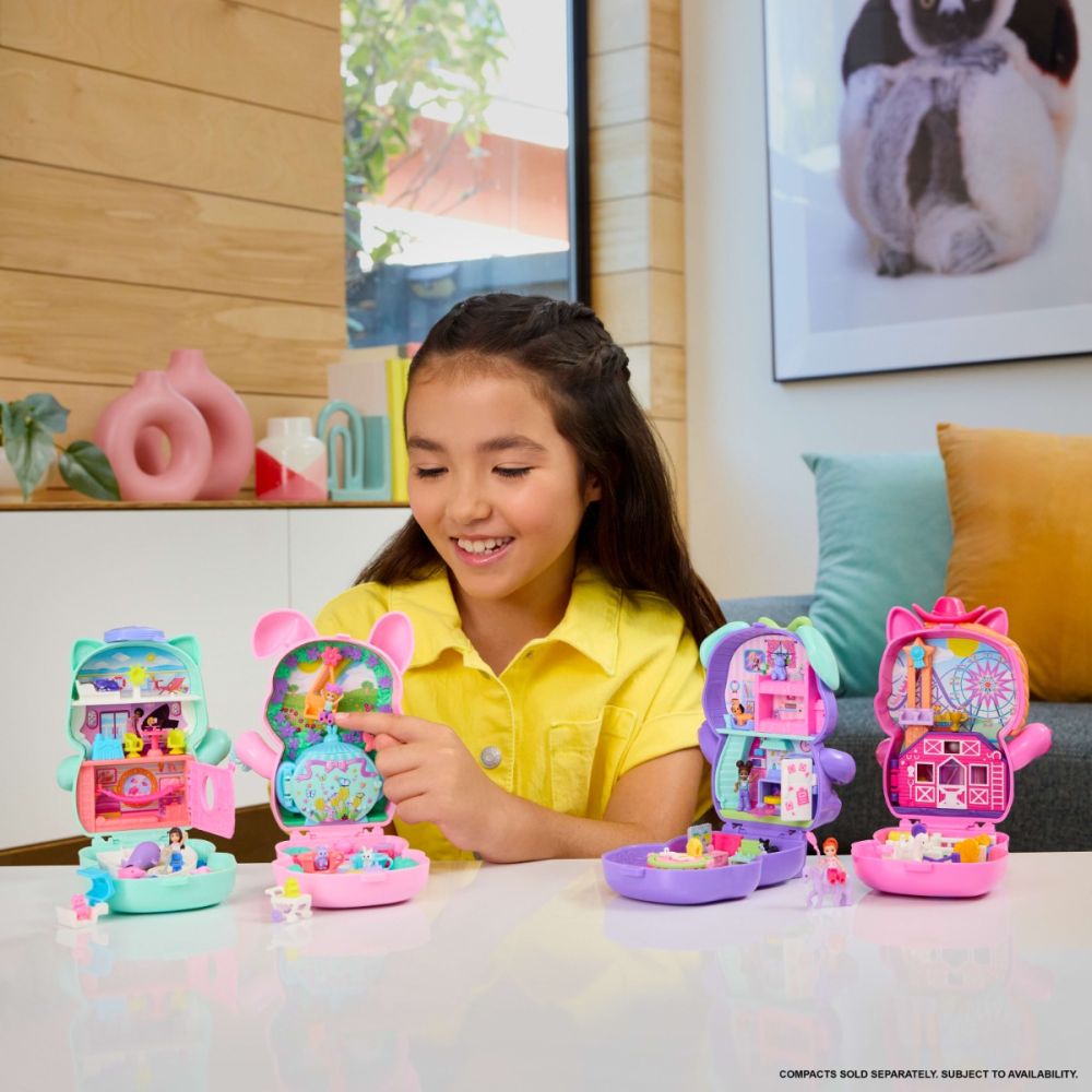 Set de joaca cu papusa si accesorii in gentuta, Polly Pocket, Rodeo Pony, JCR39
