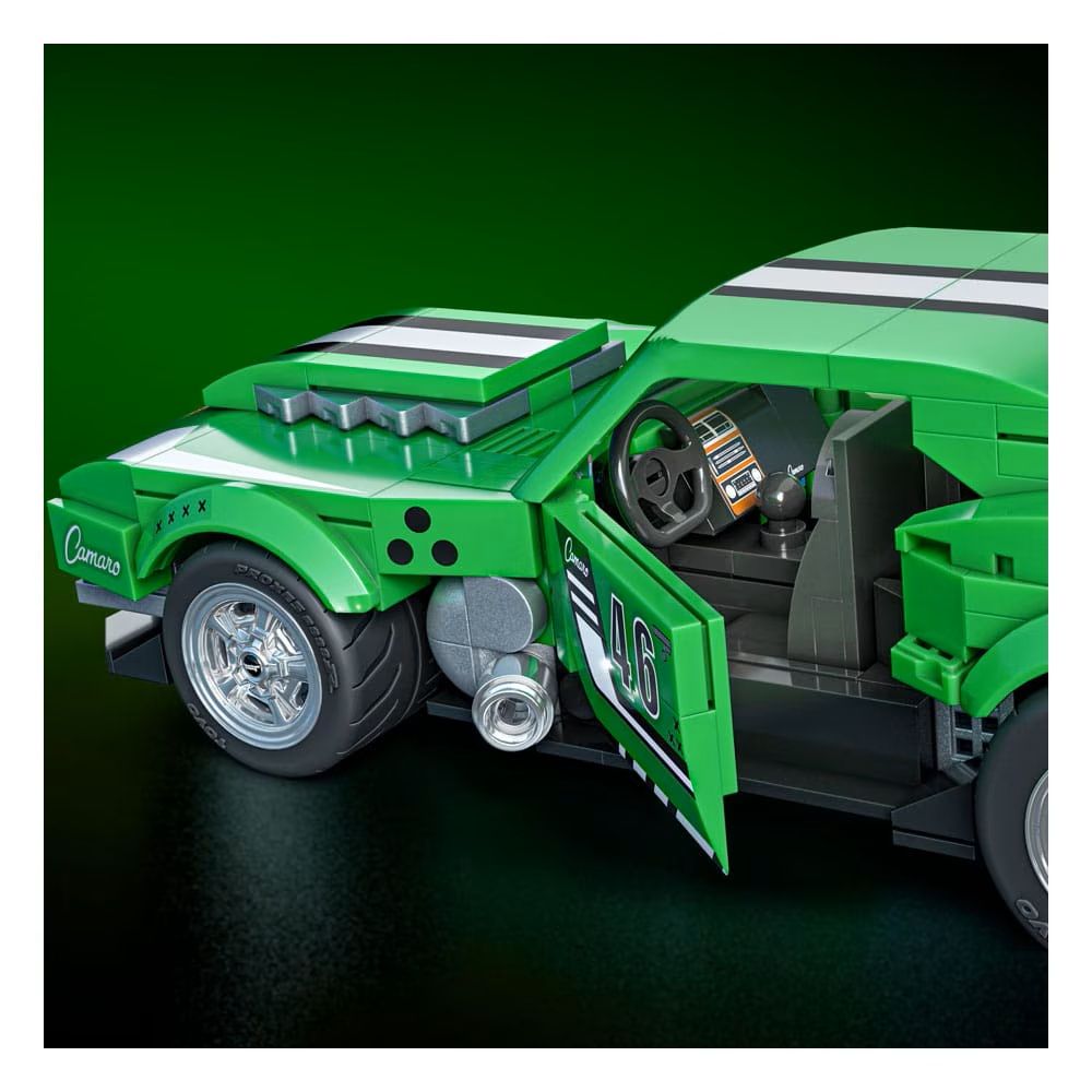 Set de constructie si masina metalica, Brick Shop, Hot Wheels, 68 Chevrolet Camaro, 289 piese, JFT16