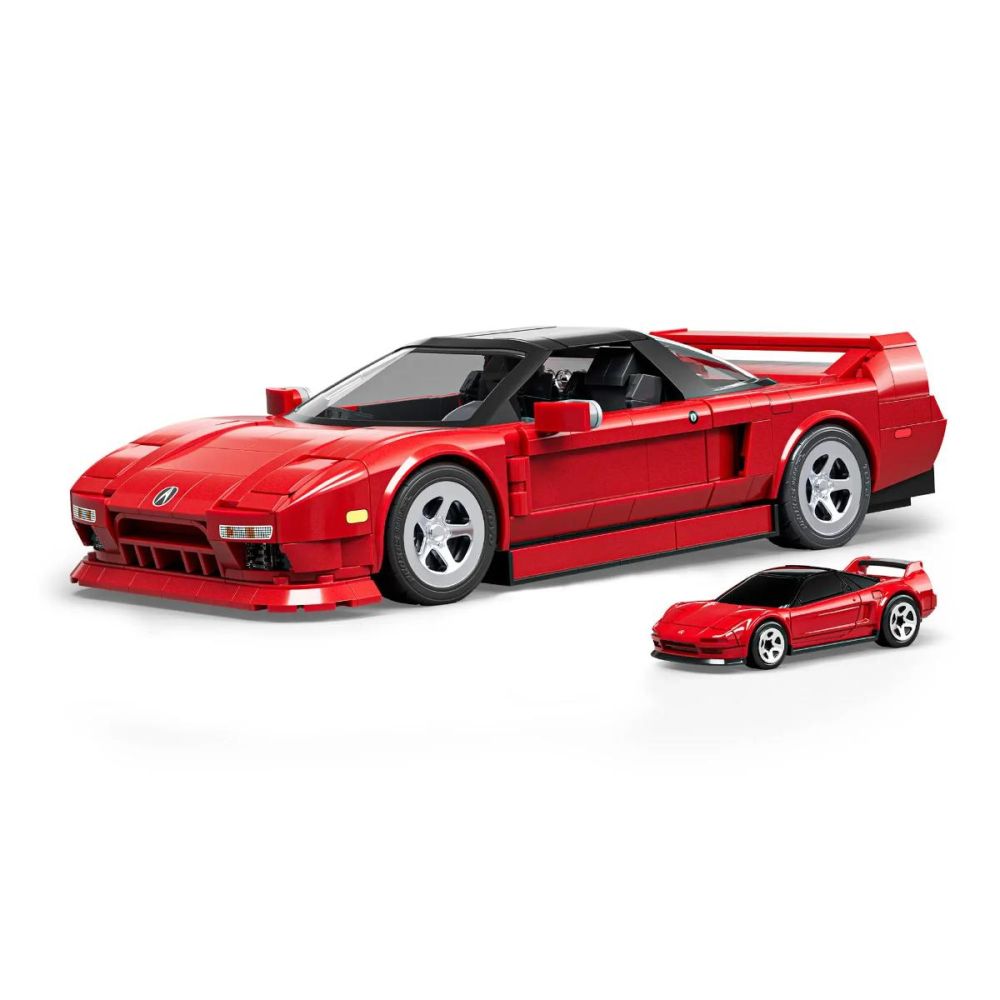 Set de constructie si masina metalica, Brick Shop, Hot Wheels
