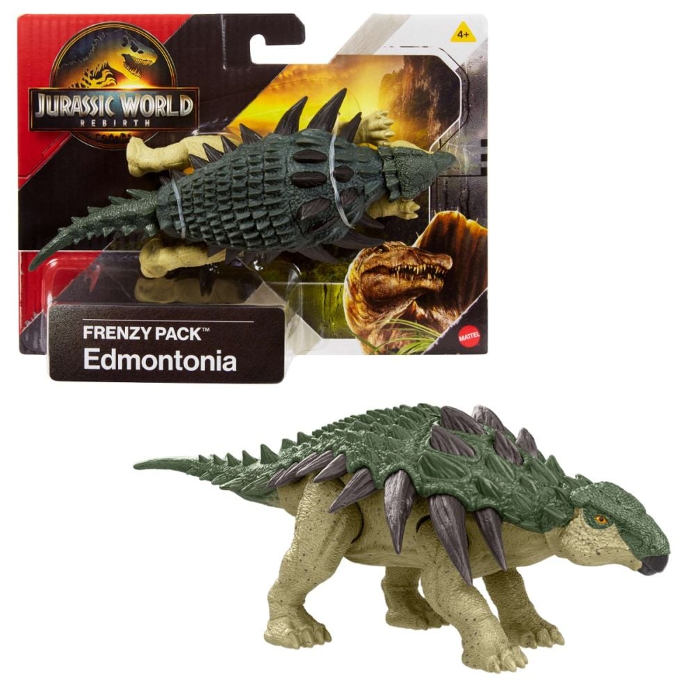 Figurina articulata, Jurassic World Rebirth, Frenzy Pack, Edmontonia, JCL50
