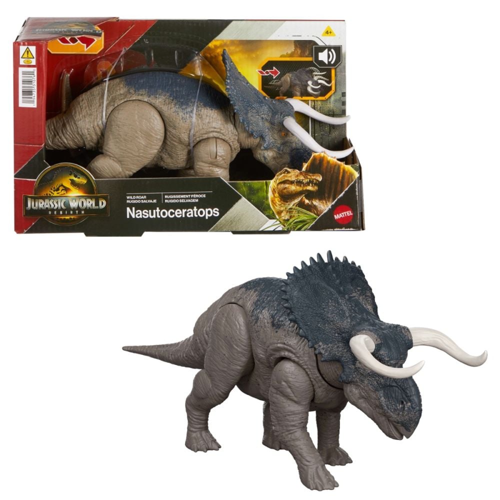 Figurina articulata, Jurassic World Rebirth, Wild Roar, Nasutoceratops, JGC81