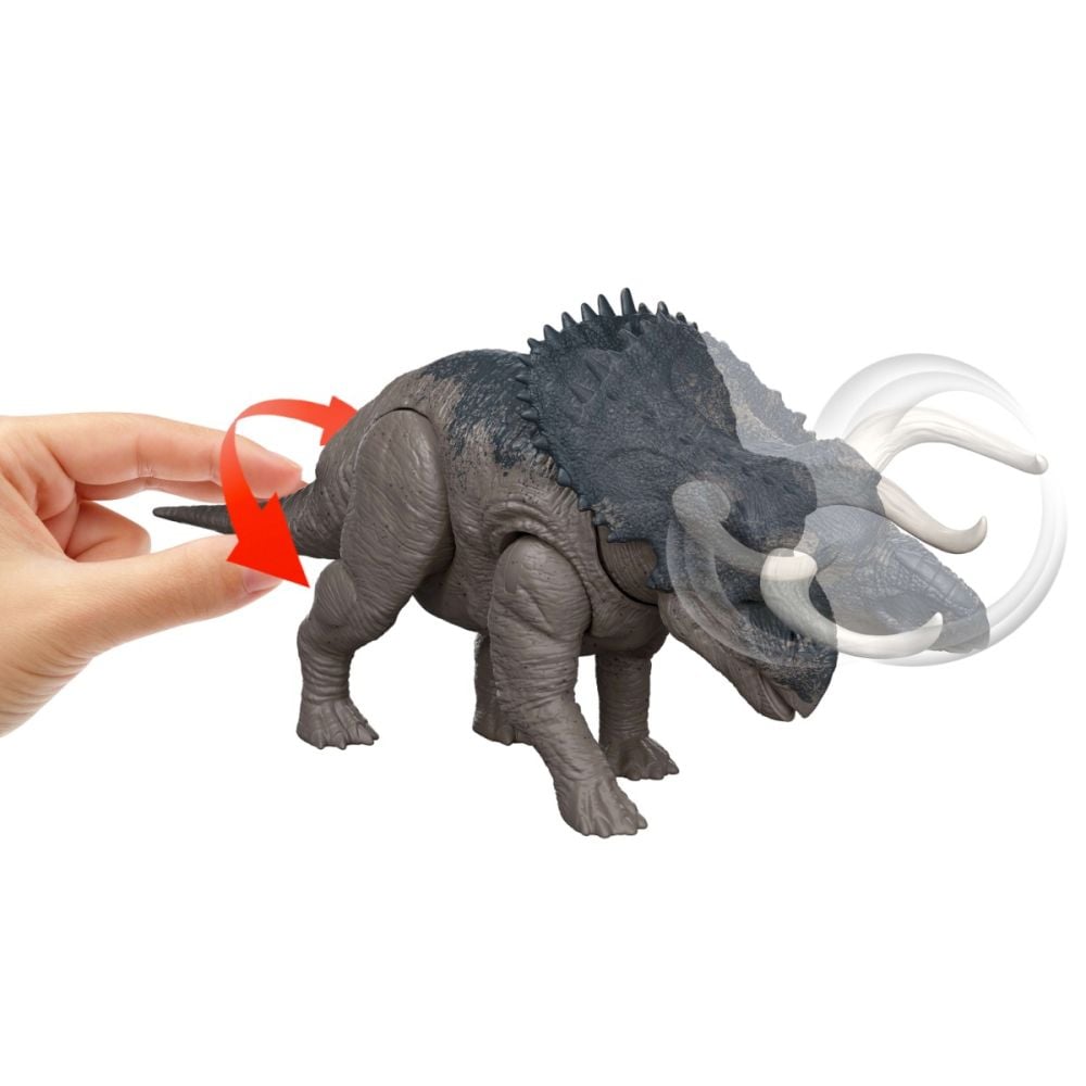 Figurina articulata, Jurassic World Rebirth, Wild Roar, Nasutoceratops, JGC81