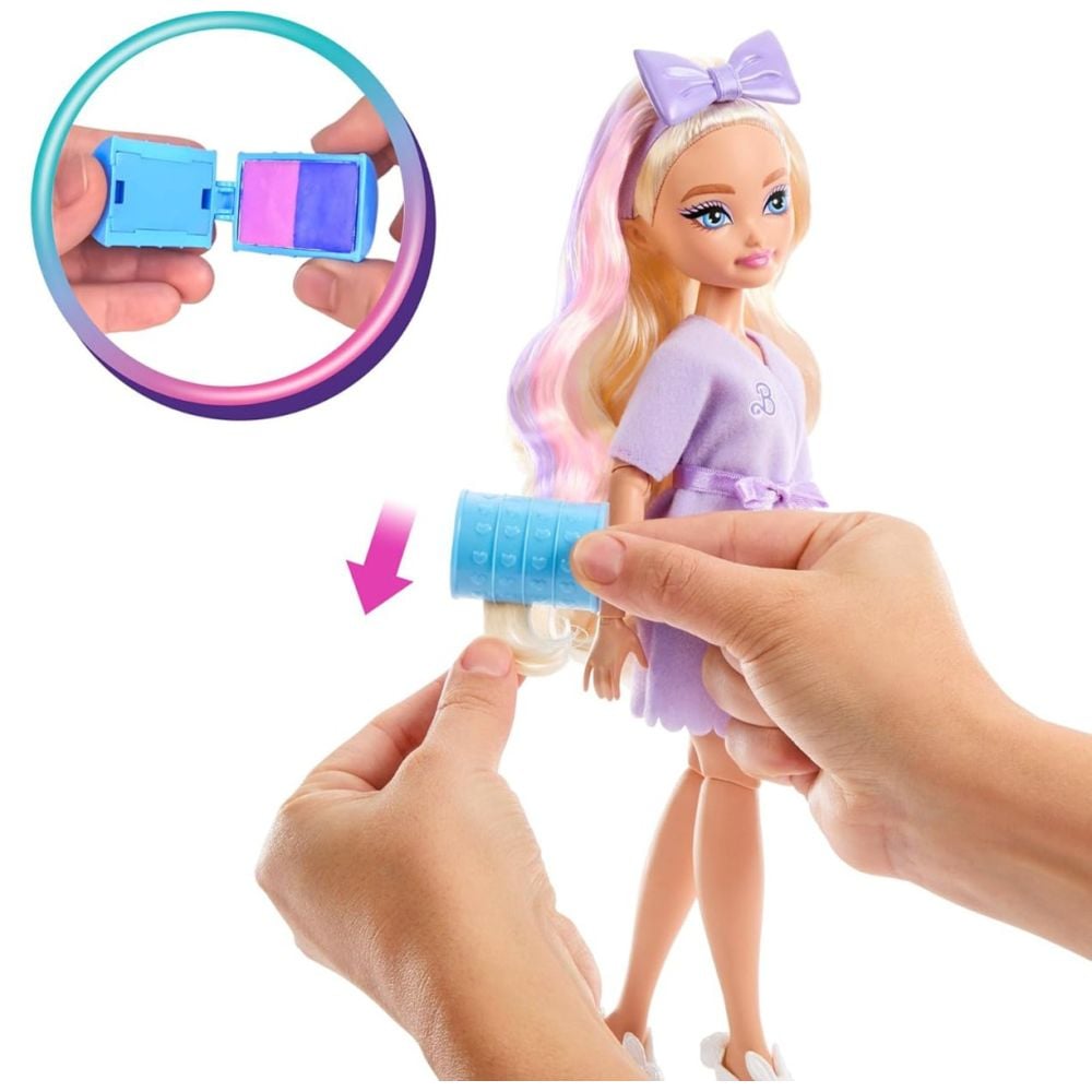 Set de joaca cu papusa Barbie Malibu, Dream Besties, Get Ready with Me, JGG38