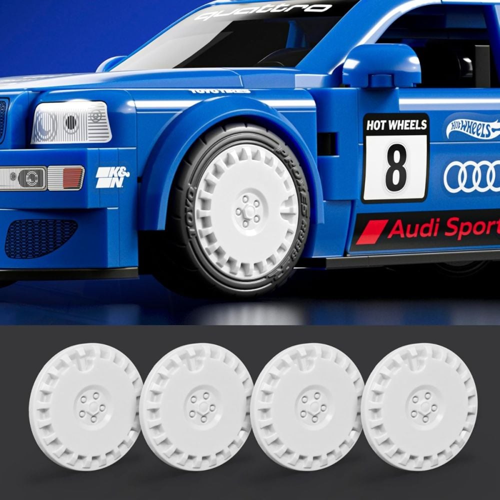 Set de constructie si masina metalica, Brick Shop, Hot Wheels, 94 Audi Avant RS2, JGR28