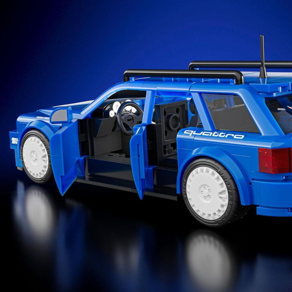 Set de constructie si masina metalica, Brick Shop, Hot Wheels, 94 Audi Avant RS2, JGR28
