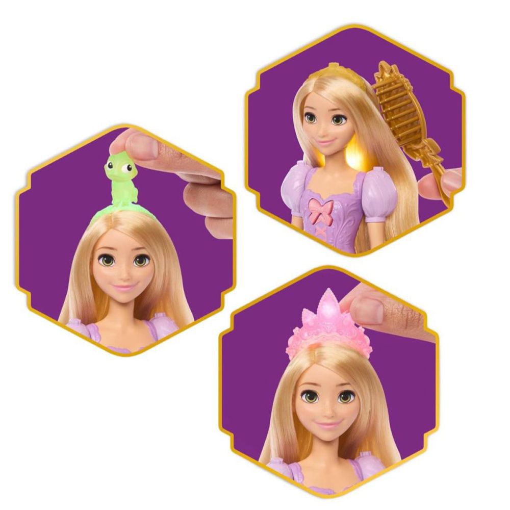 Papusa cu accesorii pentru par, Disney Princess, Magical Hair Rapunzel, JHL46