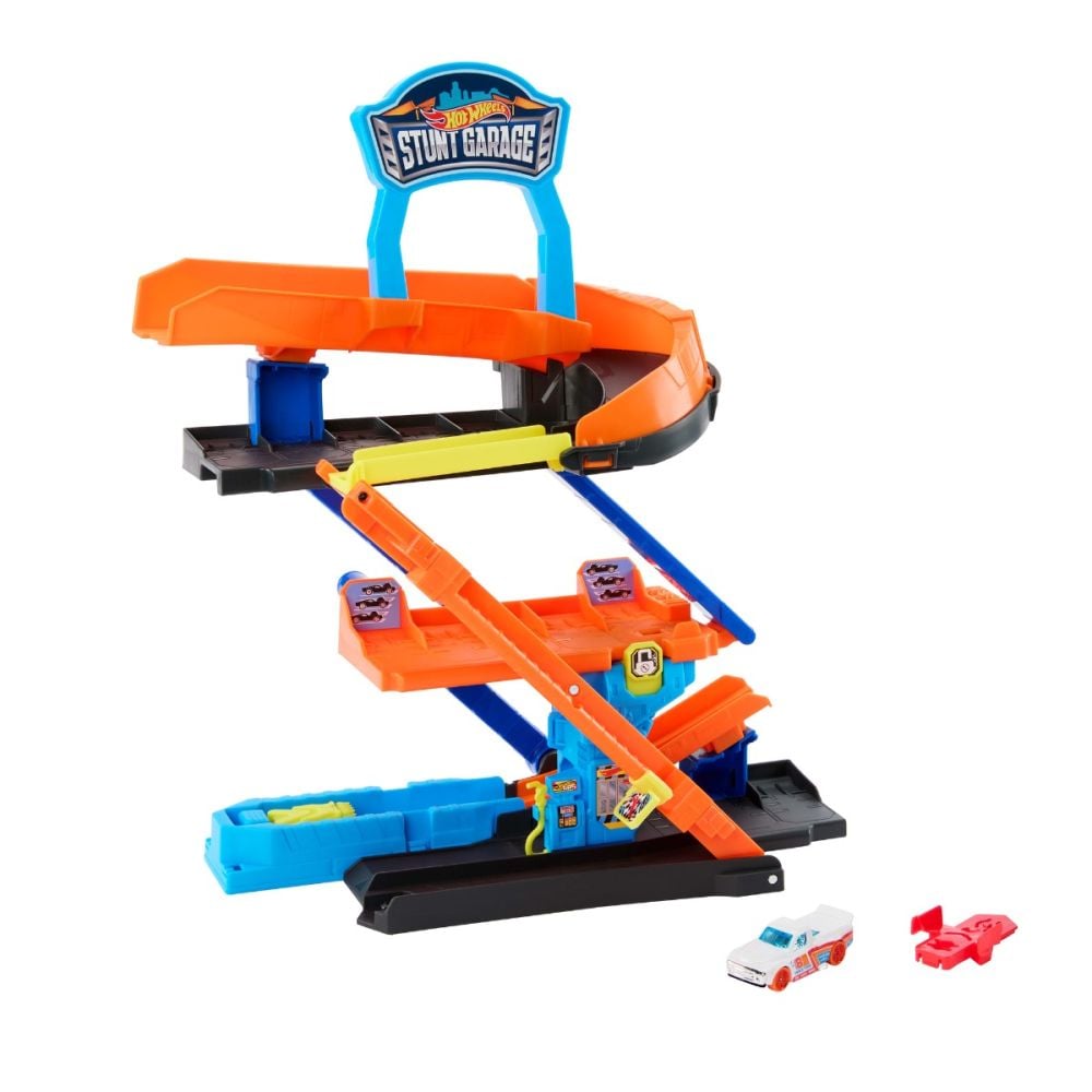 Set de joaca 2in1 cu masinuta, Hot Wheels, Transforming Stunt