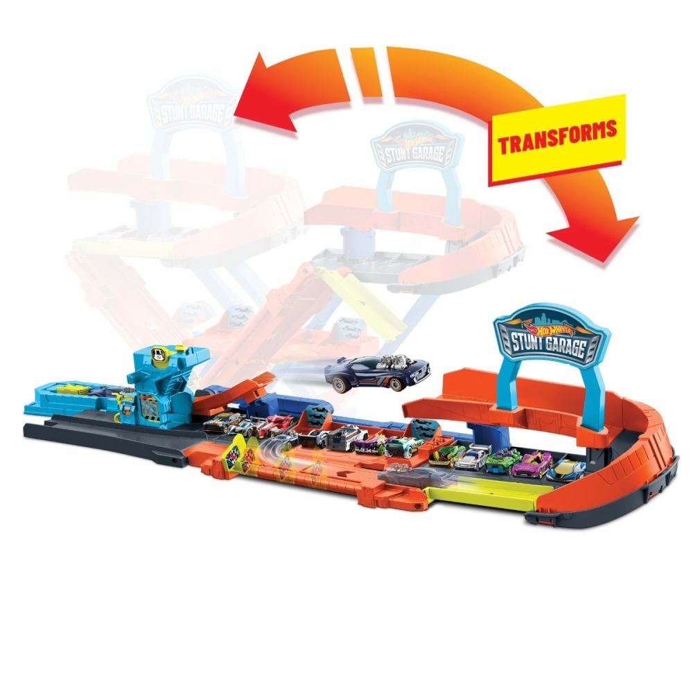 Set de joaca 2in1 cu masinuta, Hot Wheels, Transforming Stunt