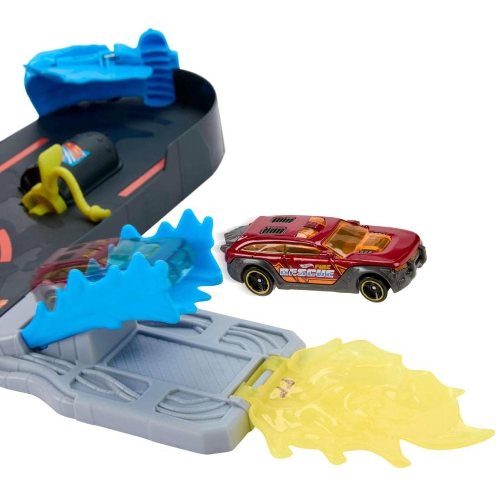 Set de joaca cu masinuta, Hot Wheels, Super Fire Station Rescue, JHL95