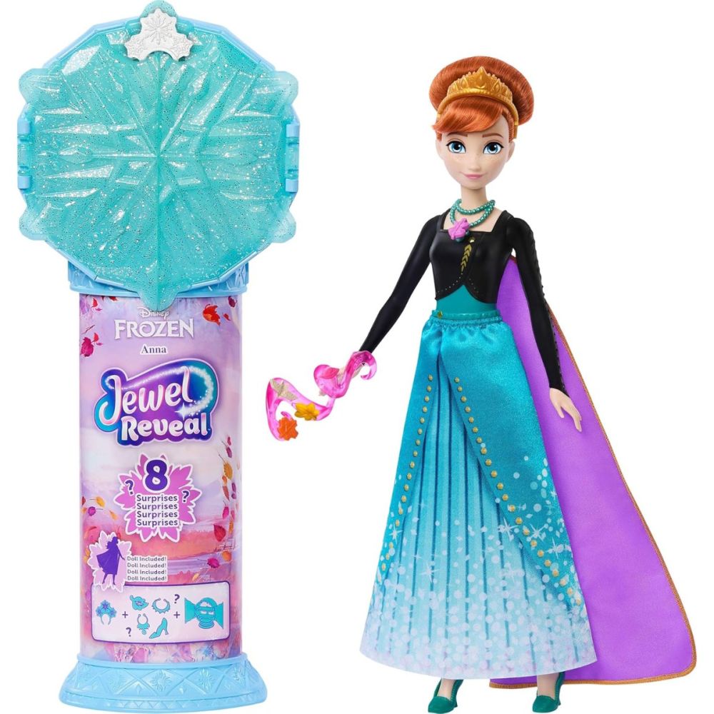 Papusa cu accesorii surpriza, Disney Frozen, Jewel Reveal, Anna, JJY37