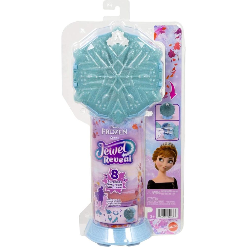 Papusa cu accesorii surpriza, Disney Frozen, Jewel Reveal, Anna, JJY37