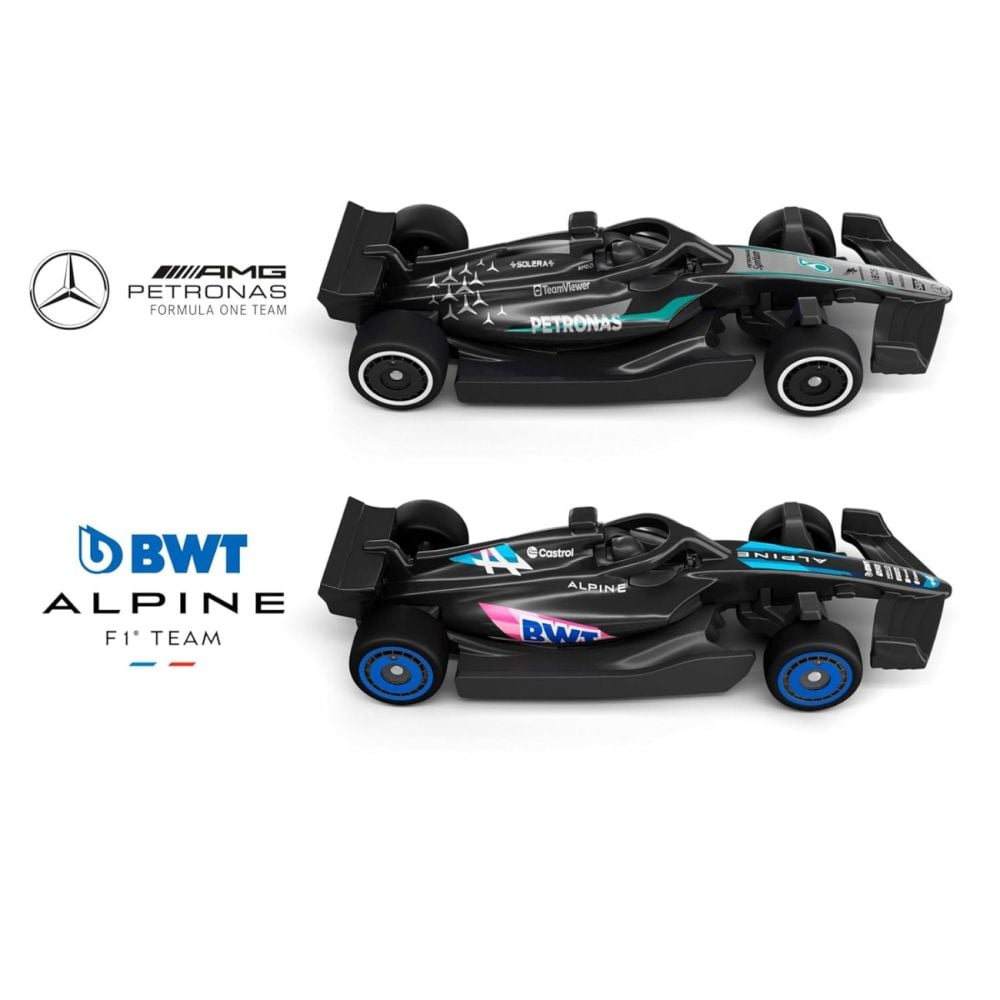 Set pista de curse si 2 masinute, Hot Wheels, Racing Formula 1 Grid, 1:64, JKM88