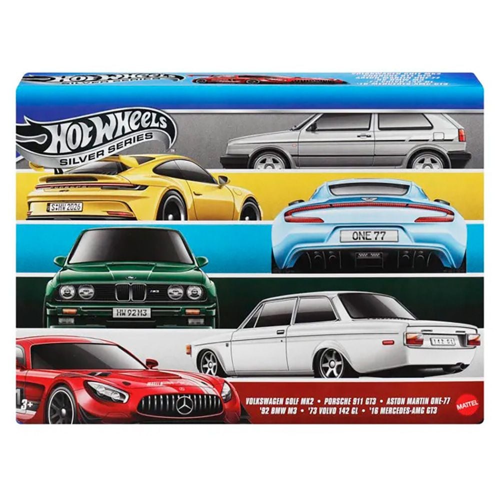 Set 6 masini, Hot Wheels, Silver Series, Euro Style, JLB25