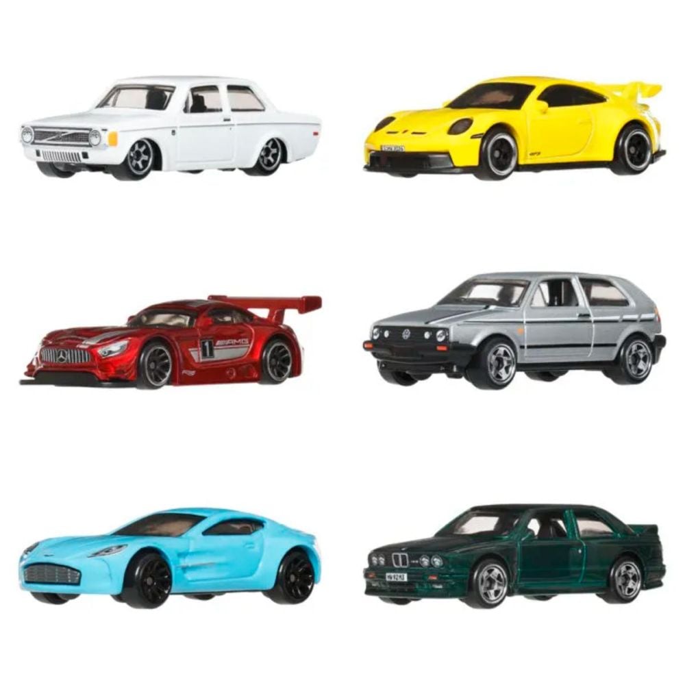 Set 6 masini, Hot Wheels, Silver Series, Euro Style, JLB25
