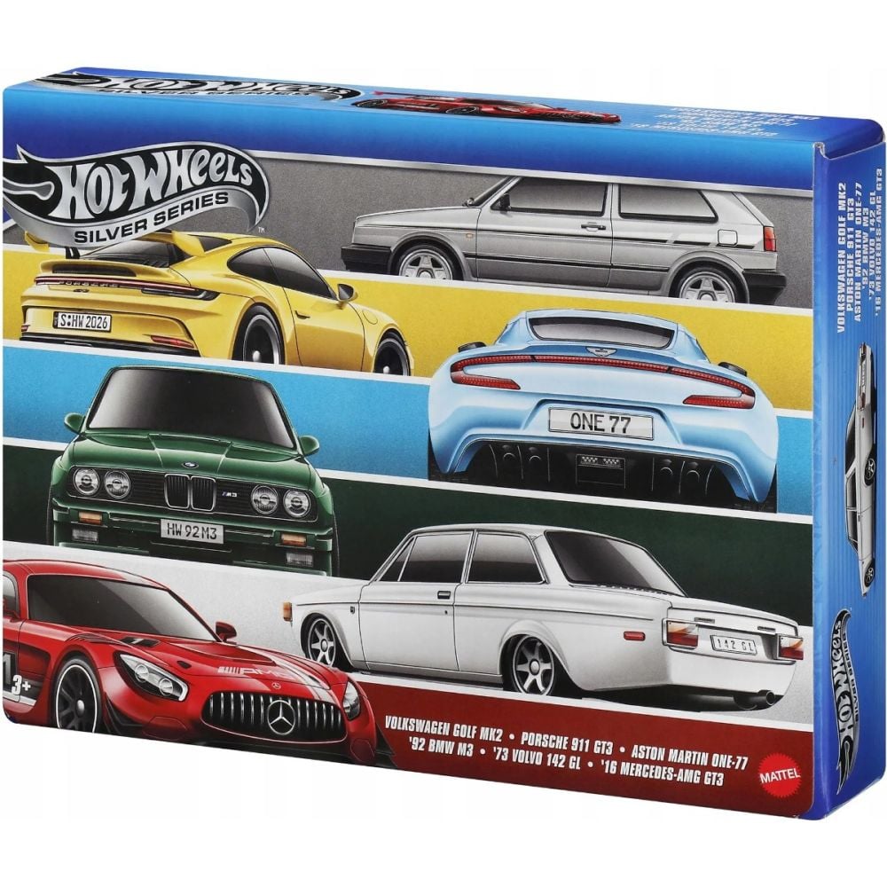 Set 6 masini, Hot Wheels, Silver Series, Euro Style, JLB25