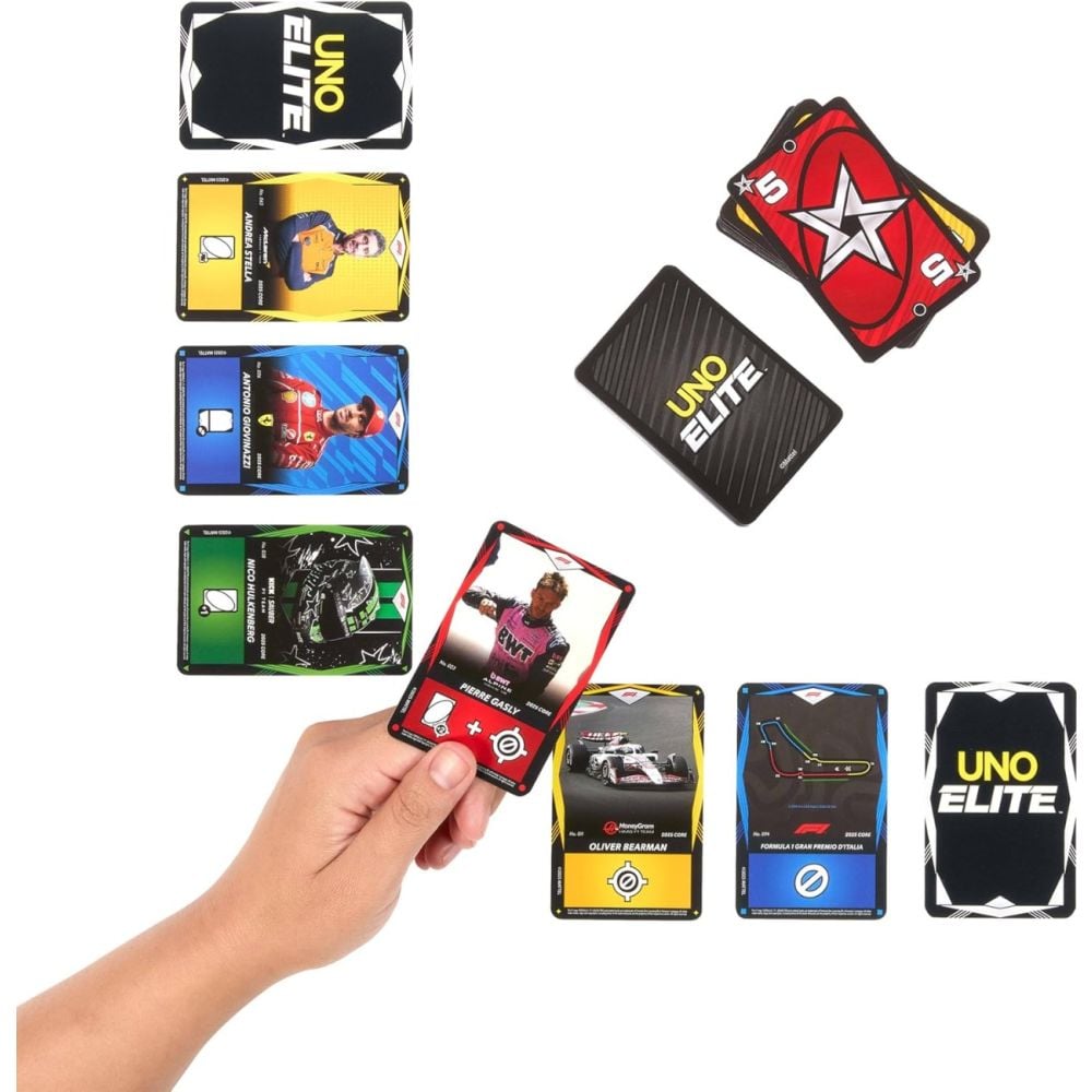 Joc de societate, Uno, 2025 Core Edition Starter Pack, Elite F1, JLV42