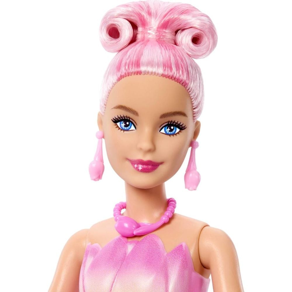 Papusa cu accesorii surpriza, Barbie, Petal Pop, Roz, JMF57