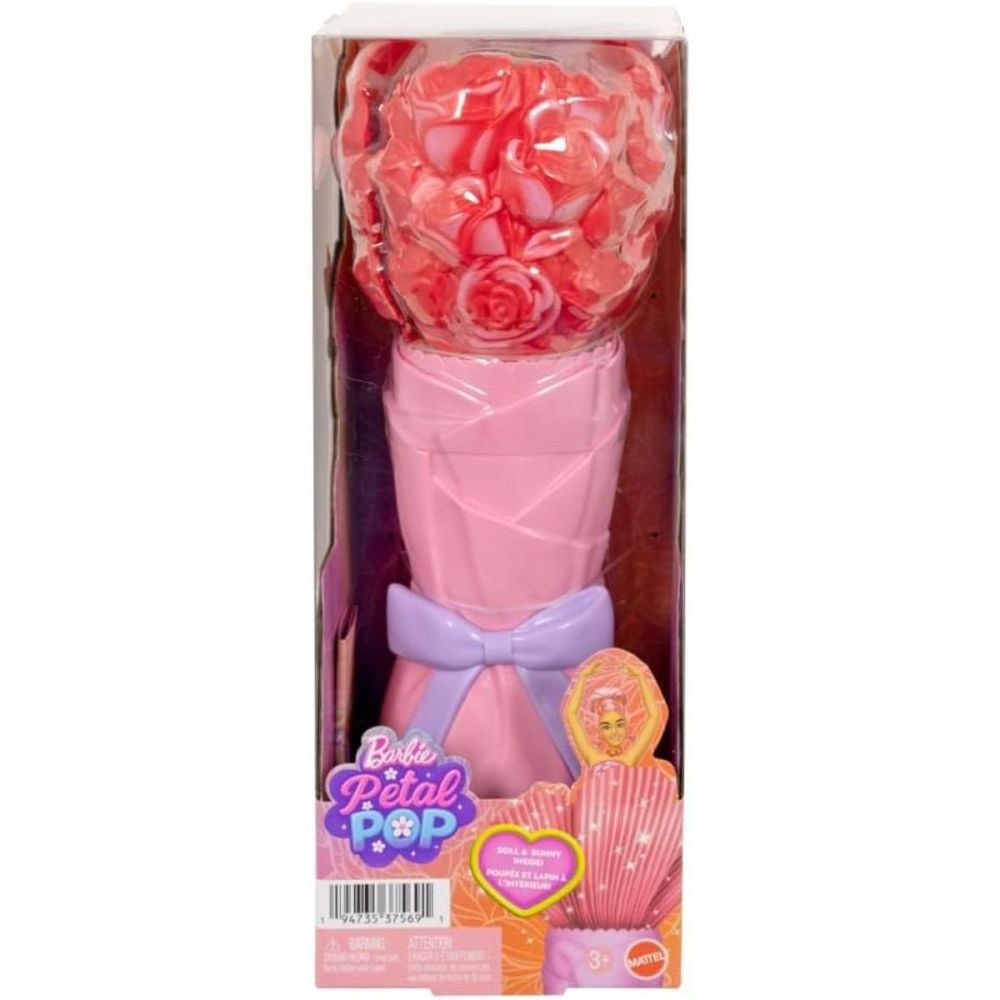 Papusa cu accesorii surpriza, Barbie, Petal Pop, Rosu, JMF59