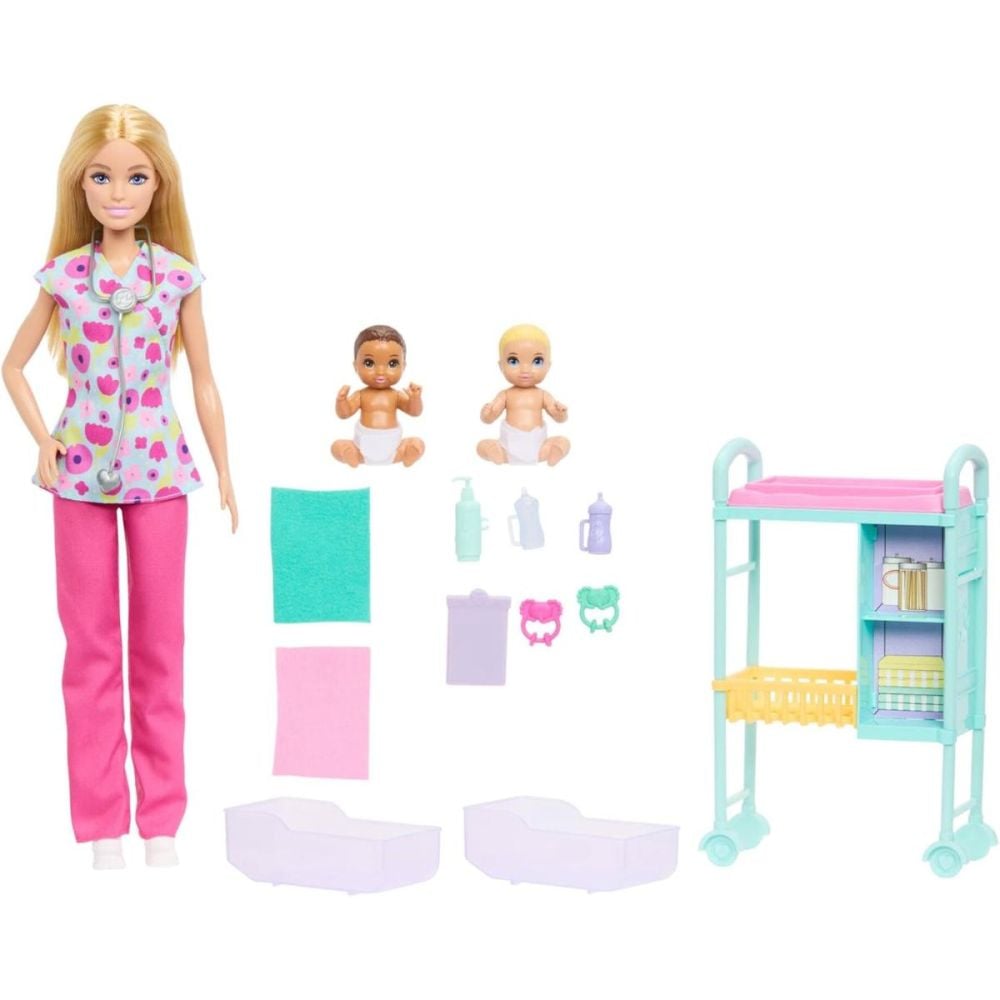 Set de joaca cu papusa, Barbie, Careers Baby Doctor, JMK12