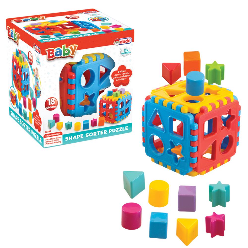 Jucarie de sortare, Dede, Baby Shape Sorter Puzzle, 18 piese