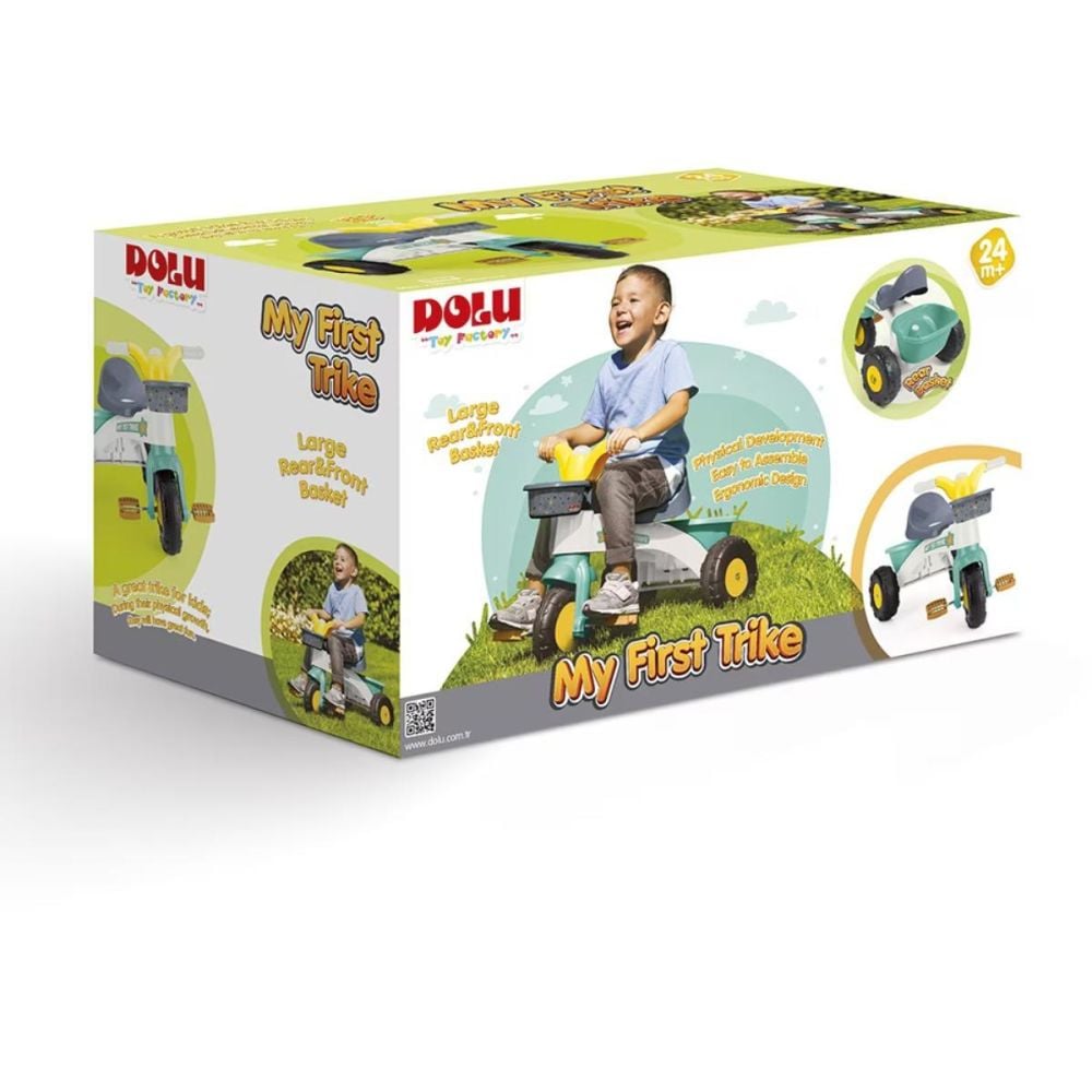 Tricicleta cu pedale si cos, Dolu, My First Trike, Pastel