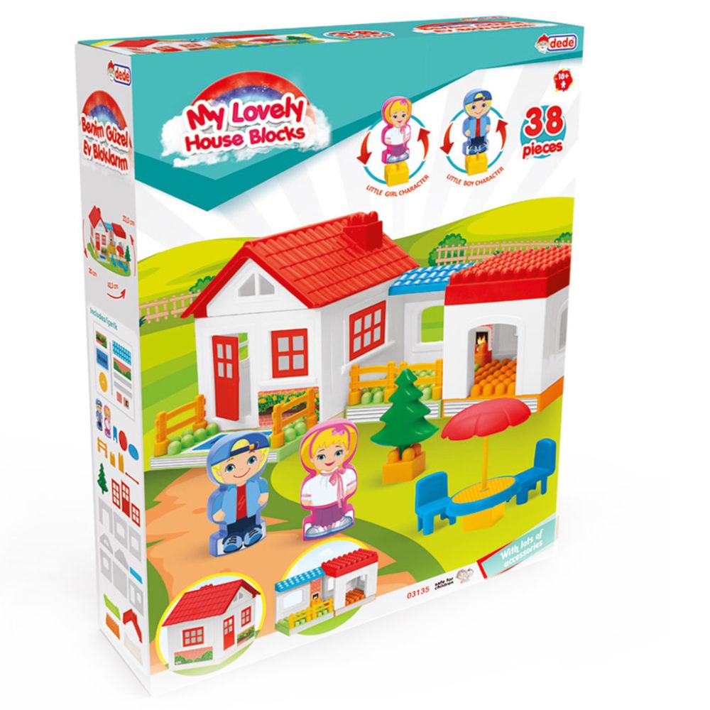 Set de constructie, Dede, My Lovely House Blocks, 38 piese