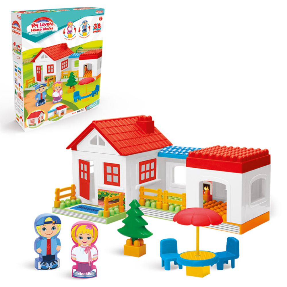 Set de constructie, Dede, My Lovely House Blocks, 38 piese