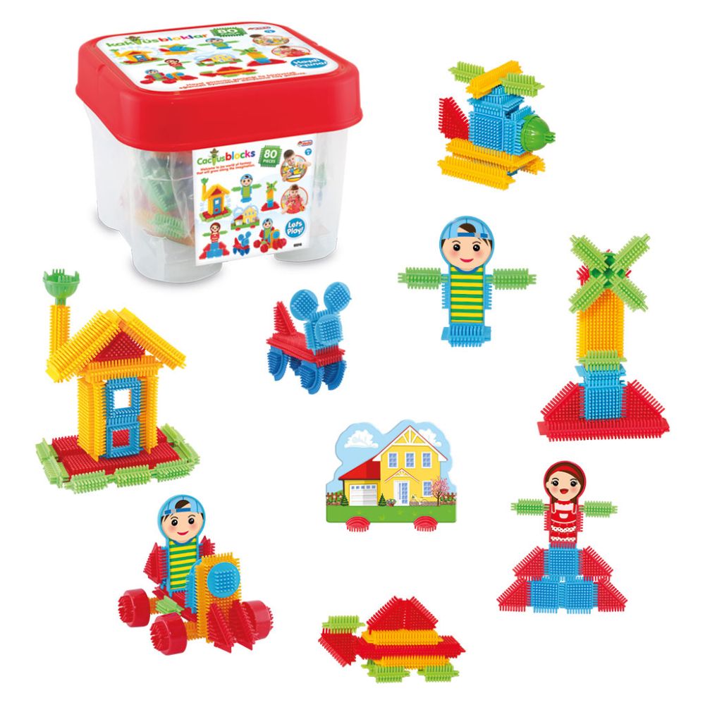 Set de constructie, Dede, Cactus Blocks, 80 piese