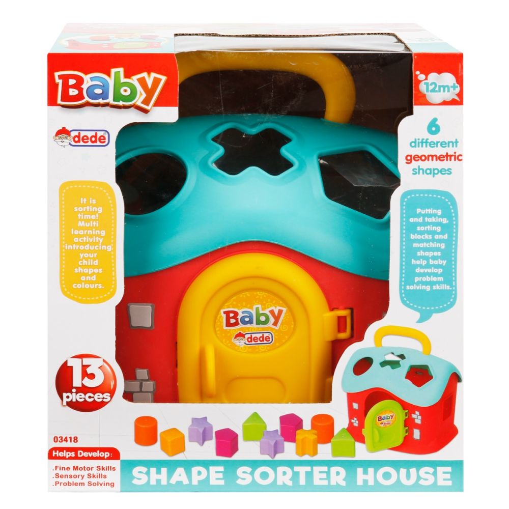 Jucarie de sortare, Dede, Baby Shape Sorter House, 13 piese