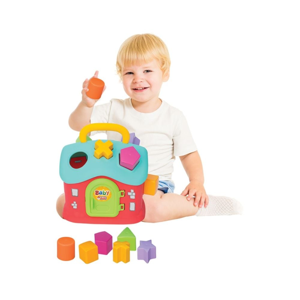 Jucarie de sortare, Dede, Baby Shape Sorter House, 13 piese