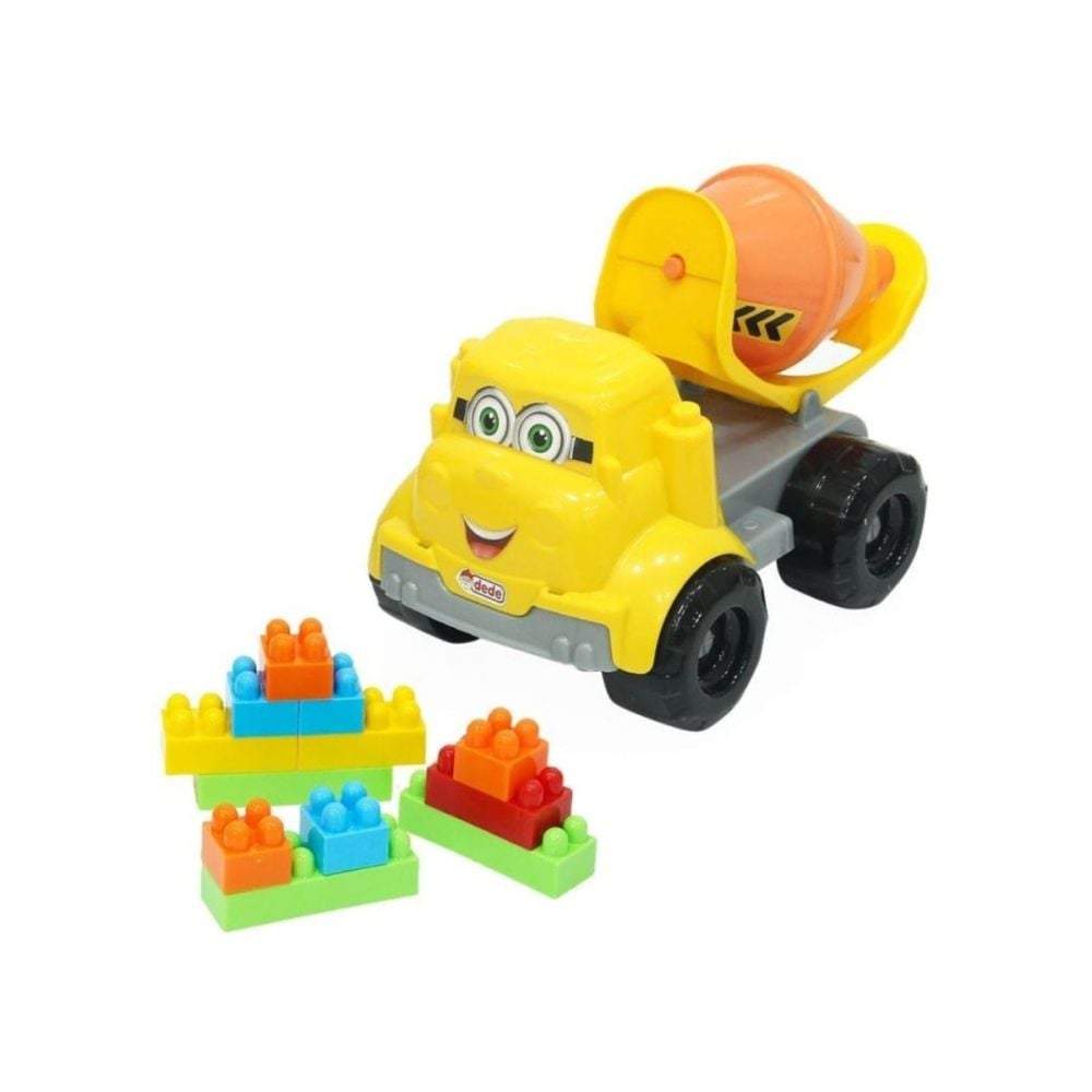 Mini camion cu betoniera si blocuri de constructie, 20 piese