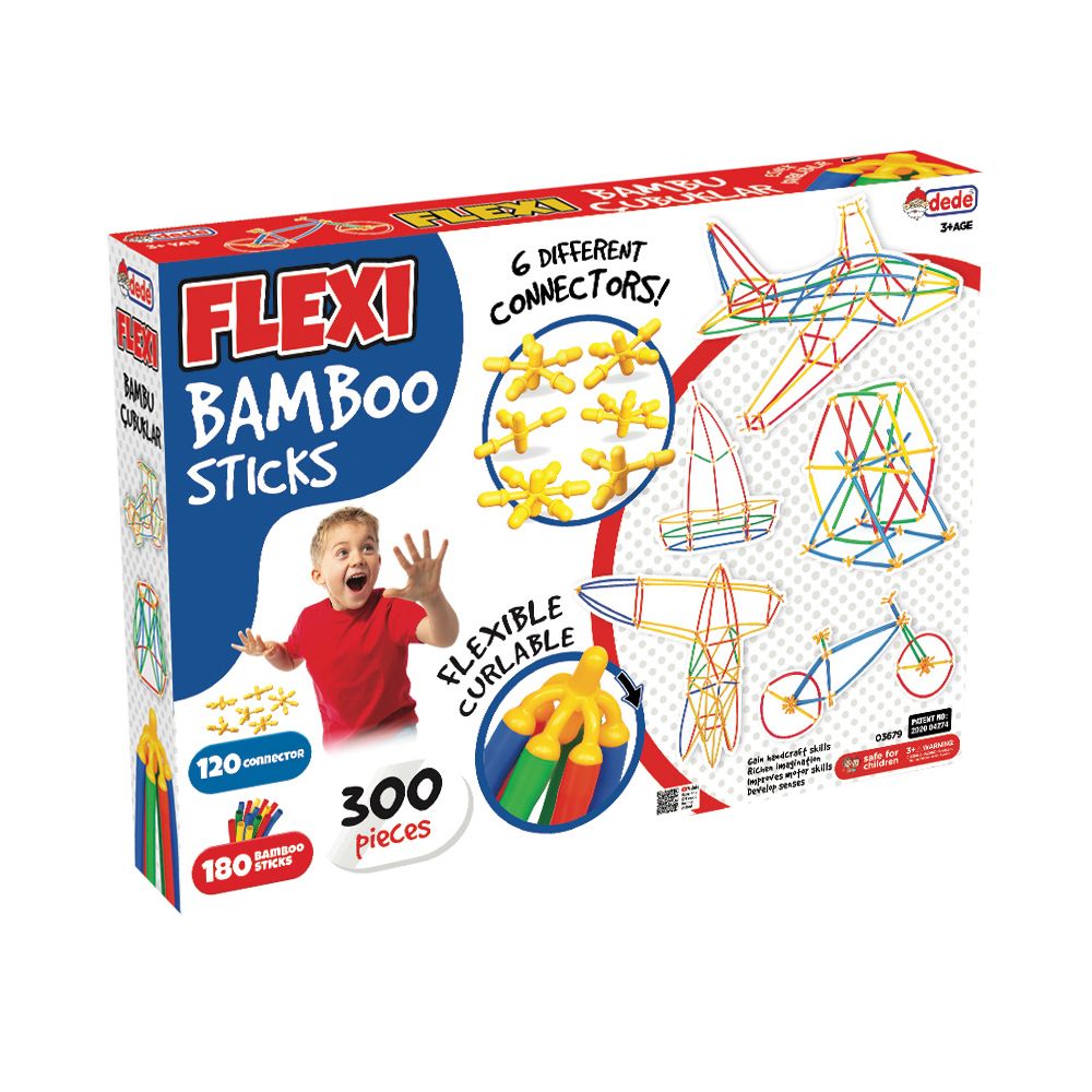 Set de joaca cu bete, Dede, Flexi Bamboo Sticks, 300 piese