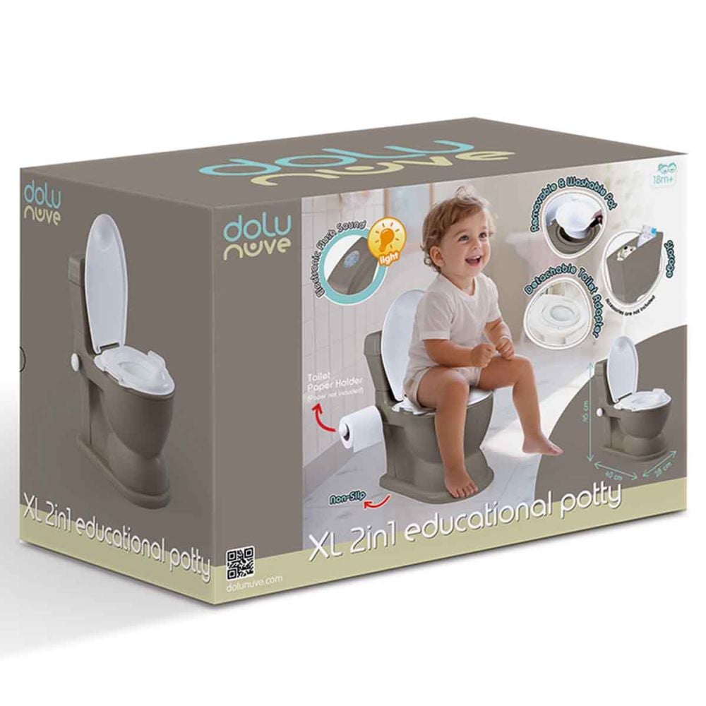 Olita tip WC 2 in 1 cu sunet, Dolu Nuve, Gri