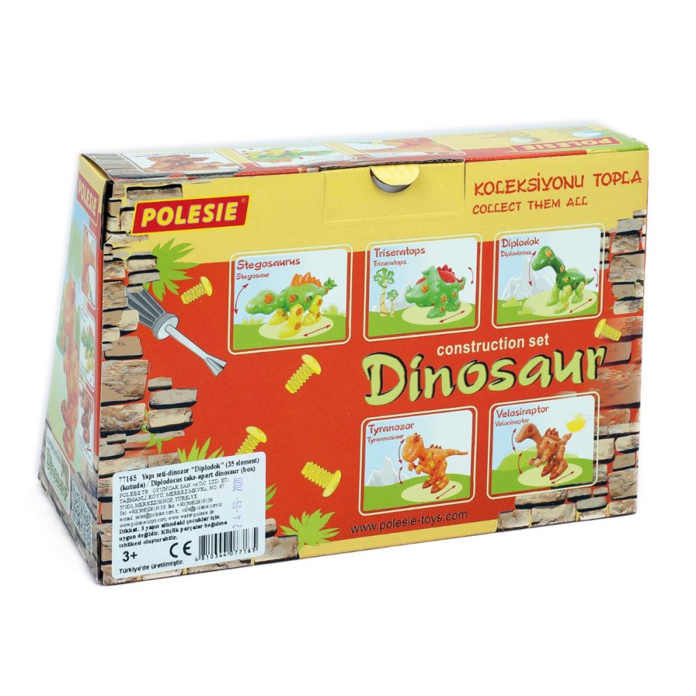 Set de constructie dinozaur, Polesie, Diplodocus, 22 cm