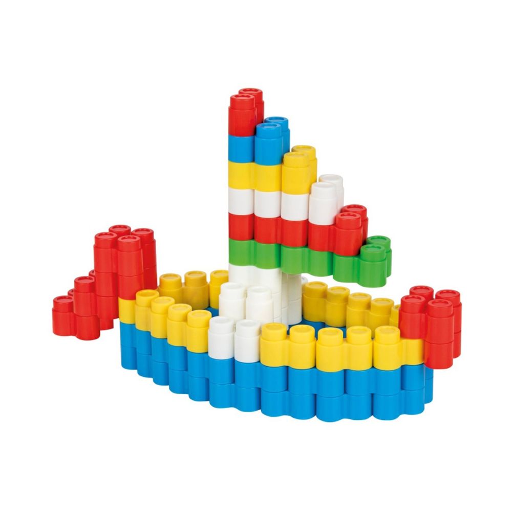 Set de joaca, cutie cu blocuri cilindrice de construit, Pilsan, 224 piese