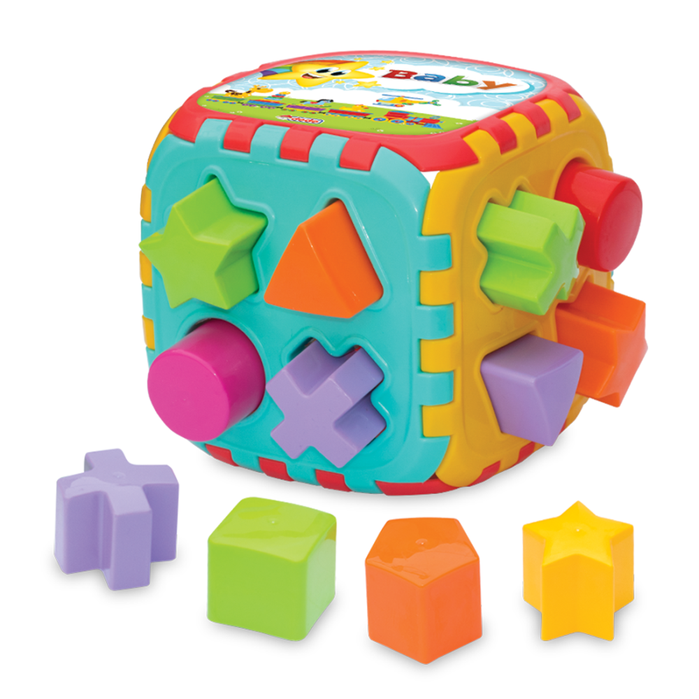 Jucarie de sortare, Dede, Cub Puzzle, 18 piese