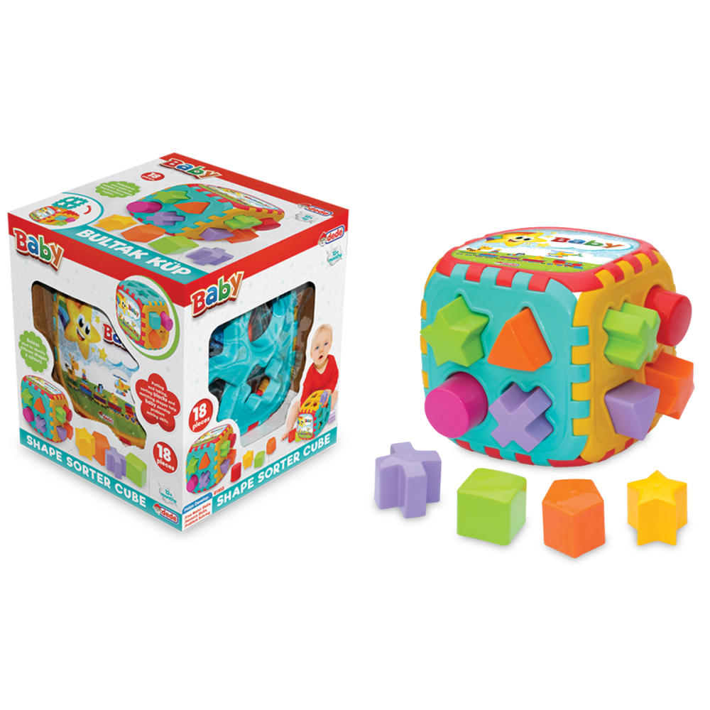 Jucarie de sortare, Dede, Cub Puzzle, 18 piese