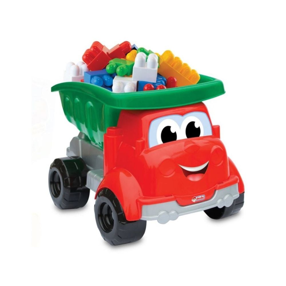 Camion cu remorca si blocuri de constructie, Dede, 30 piese